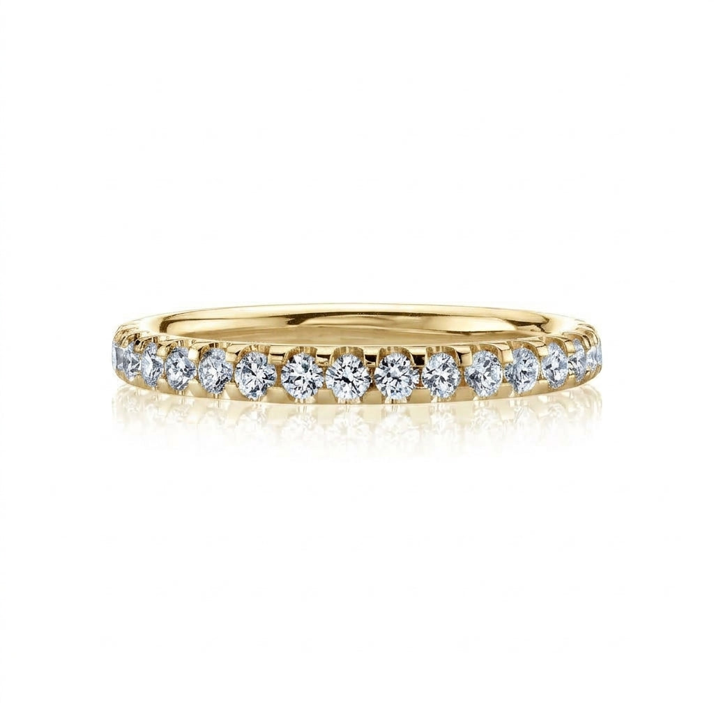 18K Yellow Gold Diamond Micro U-Prong Wedding Band by Joshua J Main image