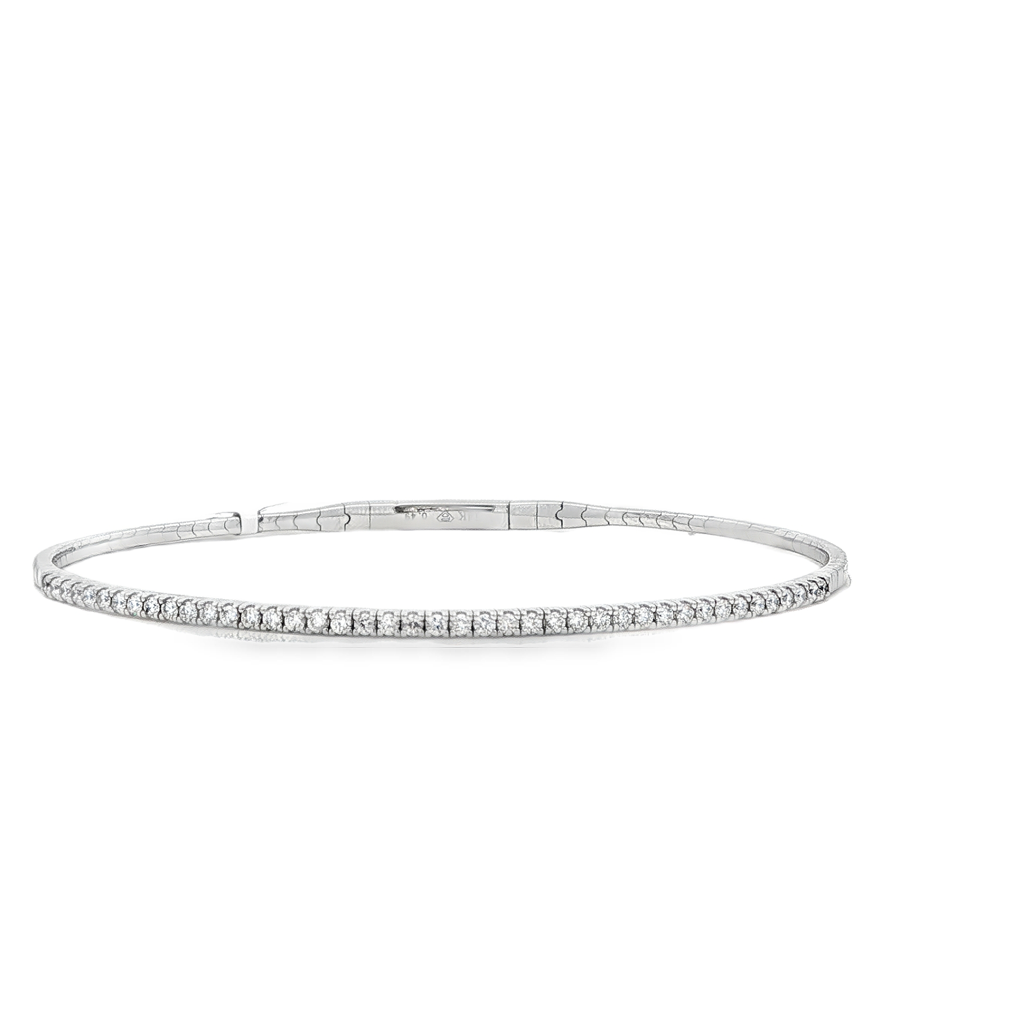 14K WG Petite Diamond Line Flexi-Bangle Main image
