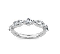 14K WG 3/4cttw Diamond Round Alternating Size Band Main image