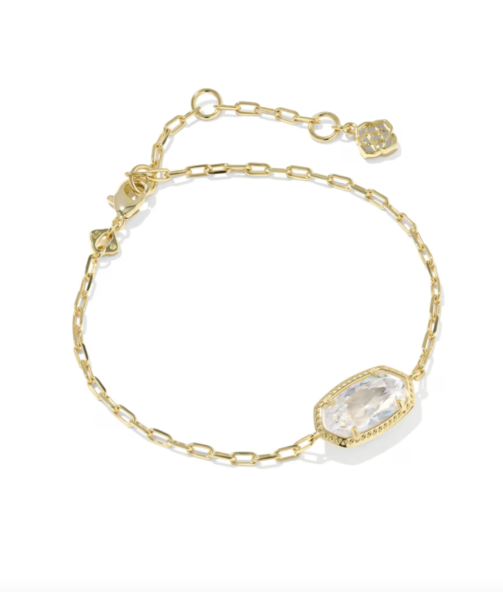 Gold Plated Elaina Luxe Chain Bracelet in White CZ by Kendra Scott