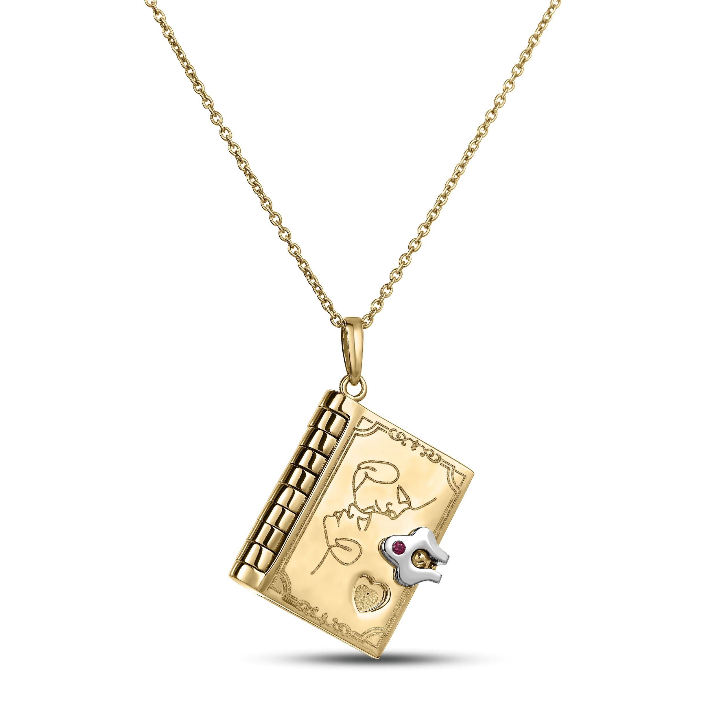 18K Two-Tone Love Book Necklace by Roberto Coin