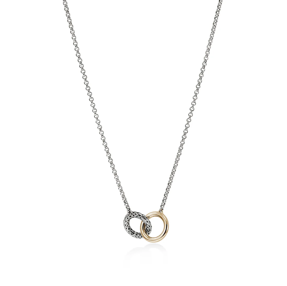 Sterling Silver & 14K Yellow Gold Essentials Interlocking Link Pendant by John Hardy