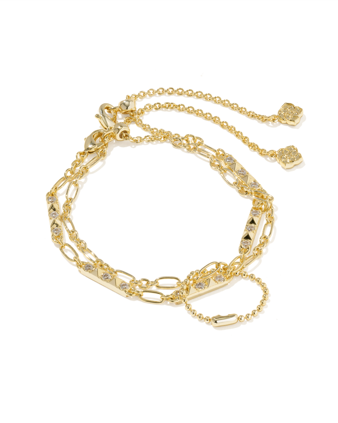 Gold Plated Fate Bracelet Set in White CZ by Kendra Scott Main image