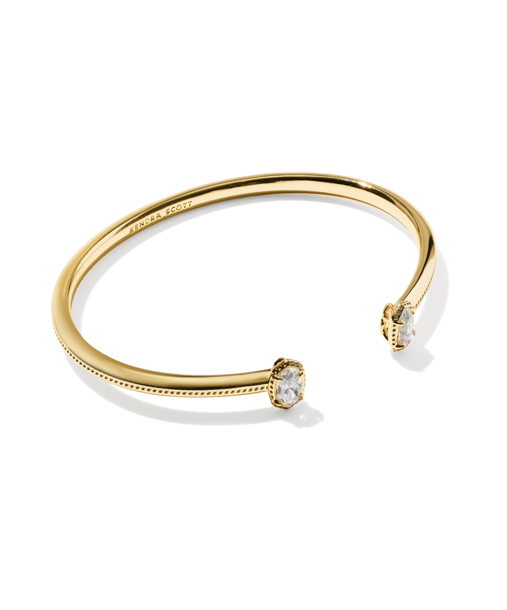 Gold Plated Mini Elton Luxe Bangle in White CZ by Kendra Scott Main image