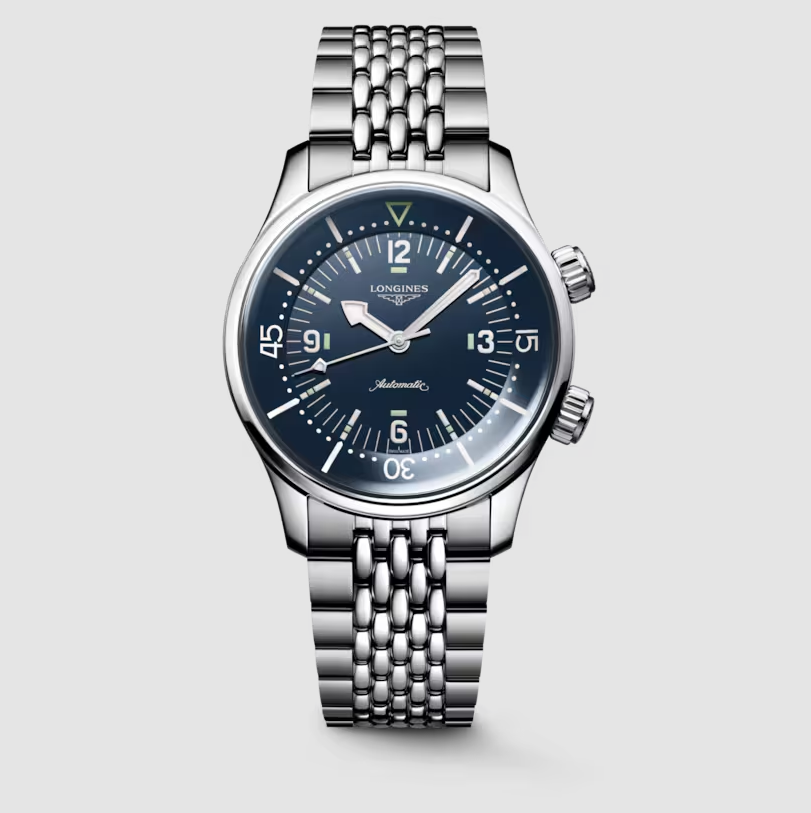 Longines Legend Diver 39mm Watch with Blue Lacquered Dial