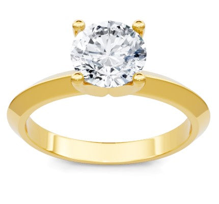 14K YG Round Knife Edge Solitaire Semi-Mount by Imagine Bridal Main image