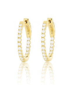 14K YG 1/2cttw Diamond Oval Inside Out Hoops Main image