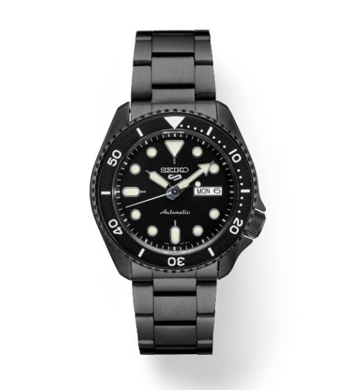 SEIKO 5 SPORTS SS BLK CT AUTOMATIC BLACK DIAL