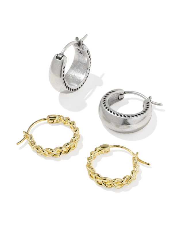 Mixed Metal Plated Gabriella Huggie Set by Kendra Scott