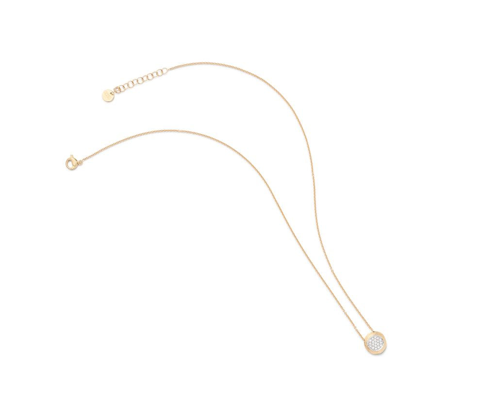 18K W/YG Jaipur Link Diamond Pave Disc Pendant Necklace by Marco Bicego