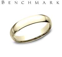 14K YG 4mm Light Comfort Fit Wedding Band by Benchmark