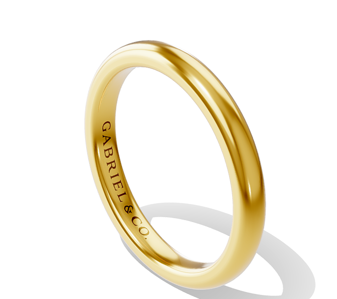 14K YG 3mm Polished Band by Gabriel NY Main image