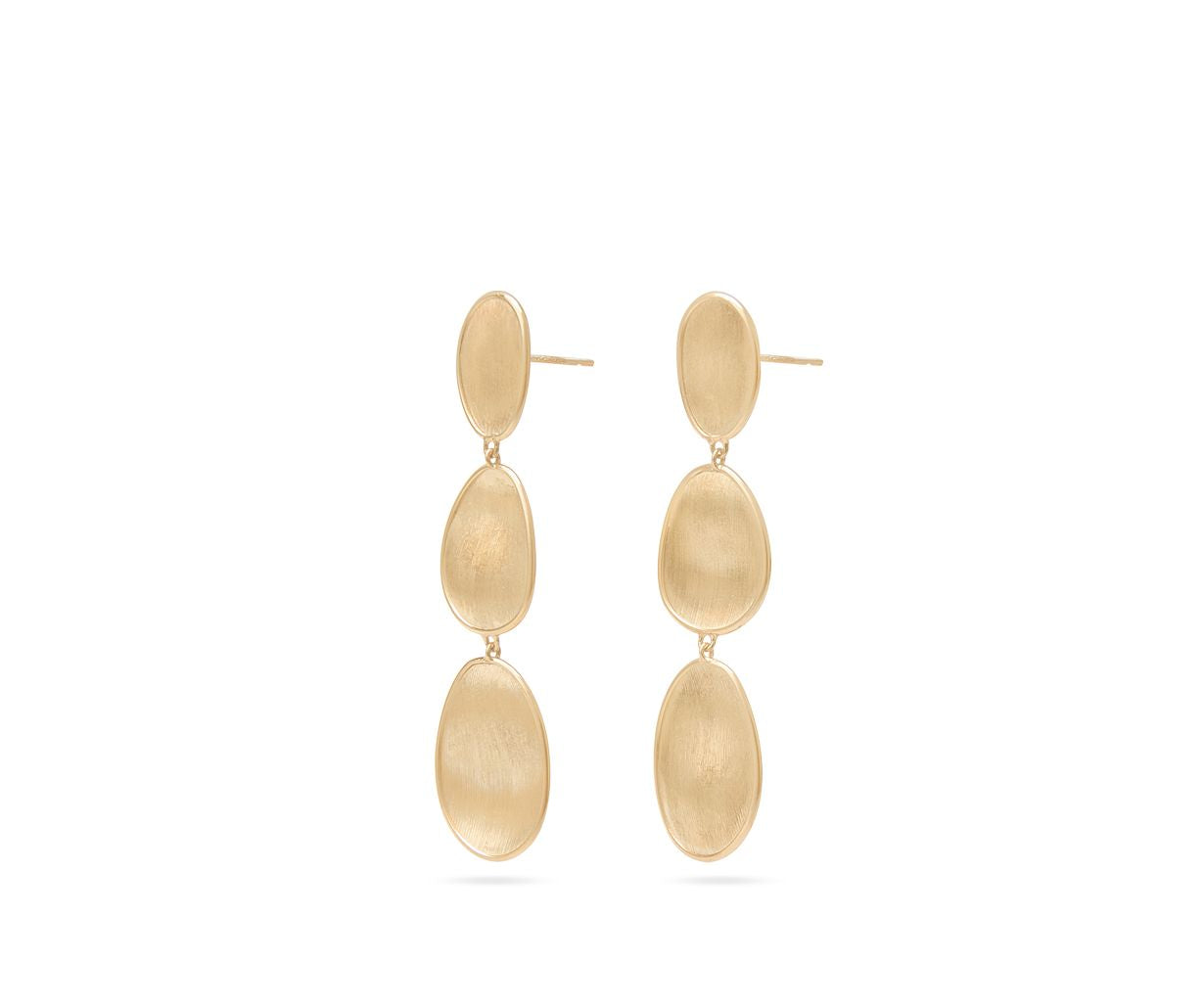 18K YG Lunaria Large Three-Drop Earrings by Marco Bicego