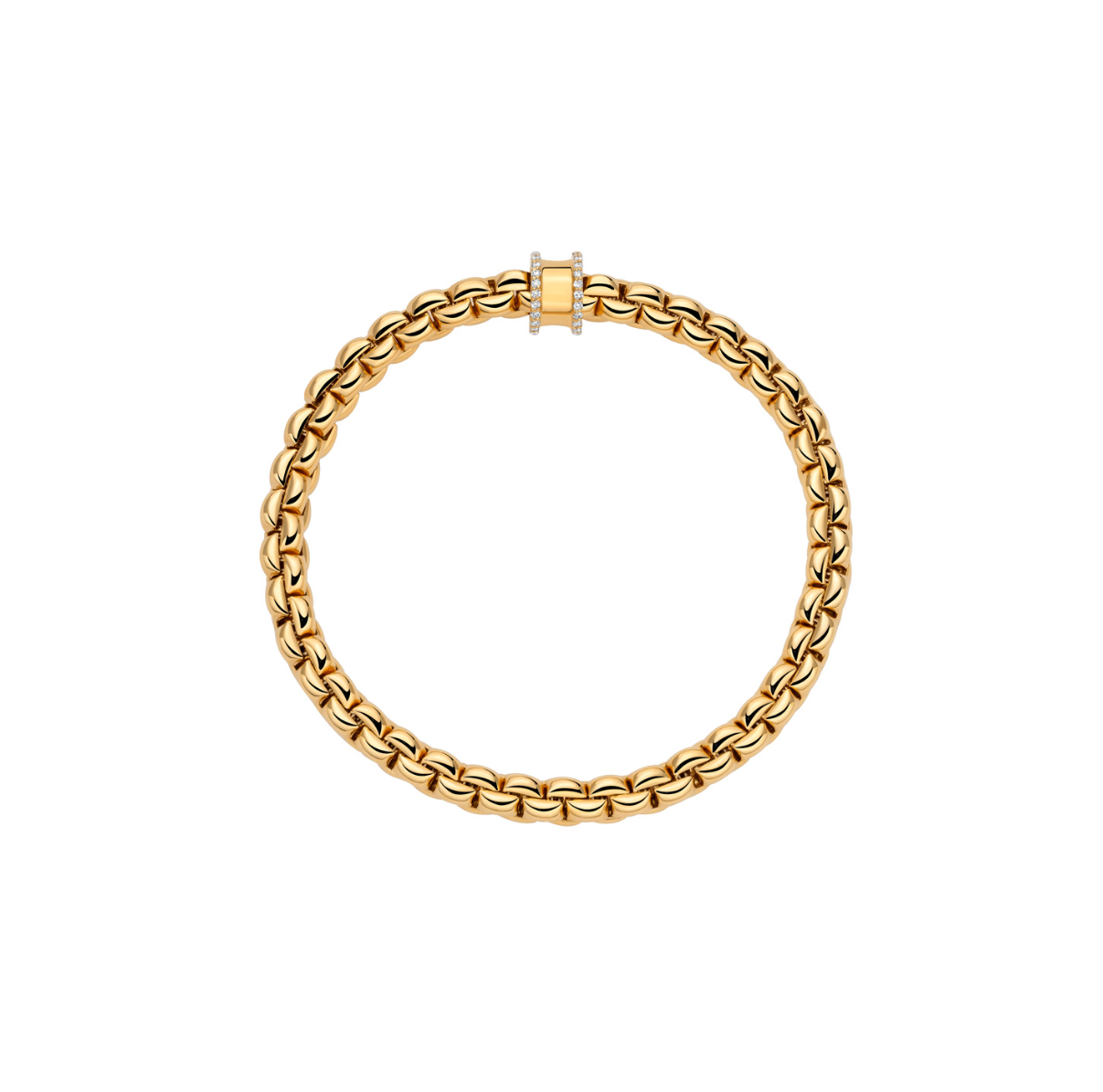 18K Yellow Gold Eka Diamond Edge Rondel Flex'It Bracelet by FOPE Secondary image