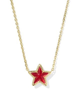 Cassidy Gold Plated Short Star Pendant Necklace in Red Illusion by Kendra Scott Main image