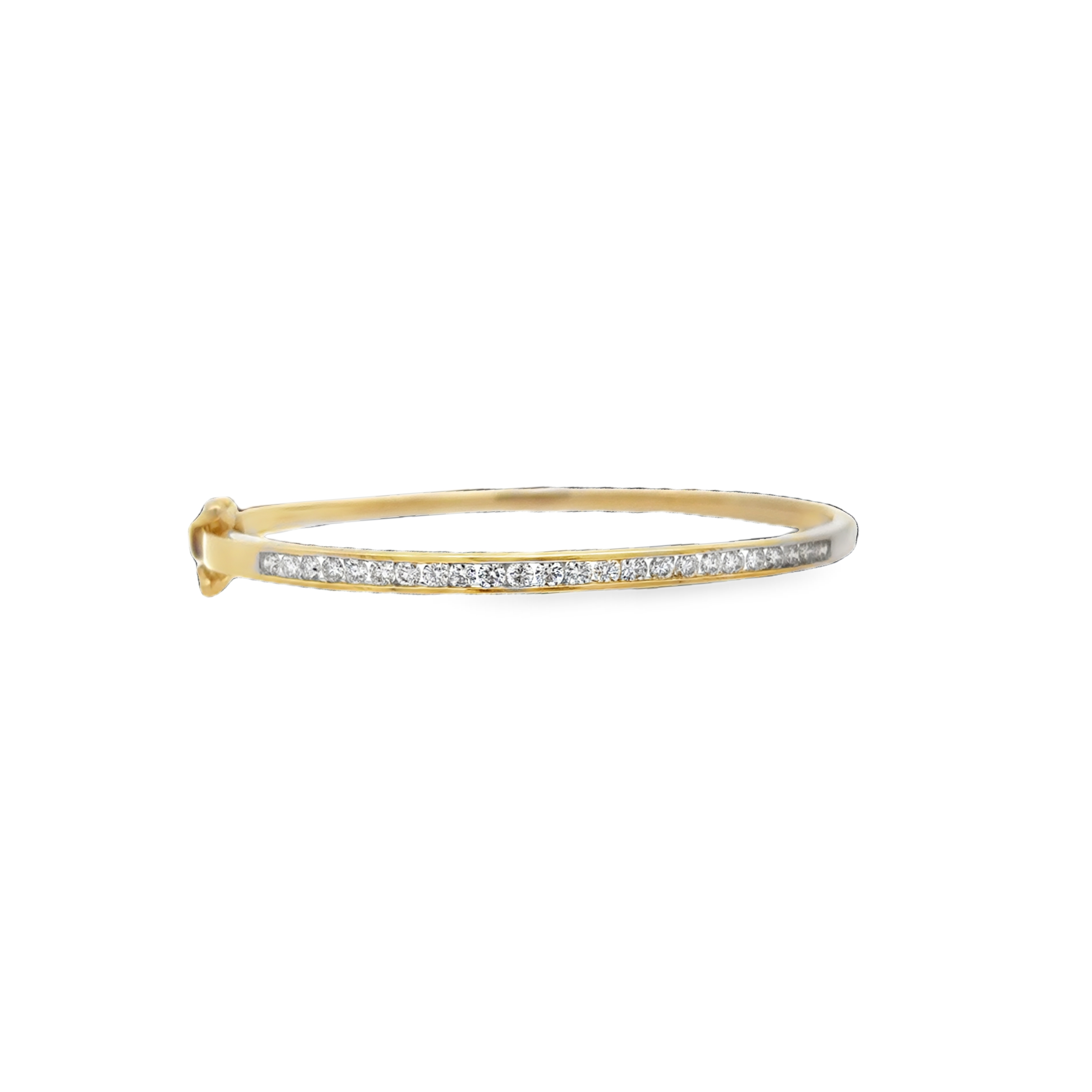 14K Two-Tone 1/3cttw Diamond Line Bangle Bracelet Main image