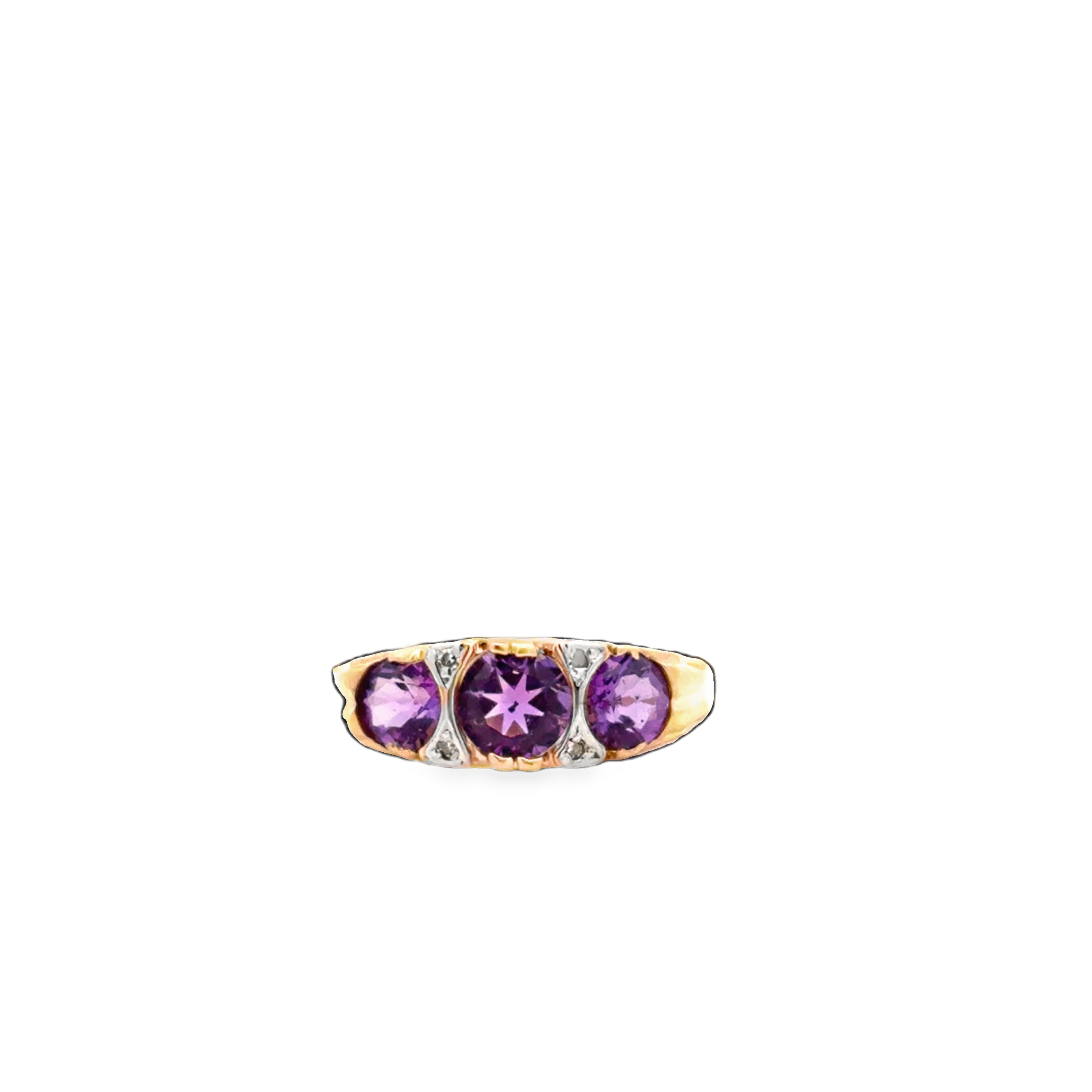 14K TT Vintage Style Amethyst & Diamond Pinky Ring *Estate Item Sold as is, Final Sale* Main image