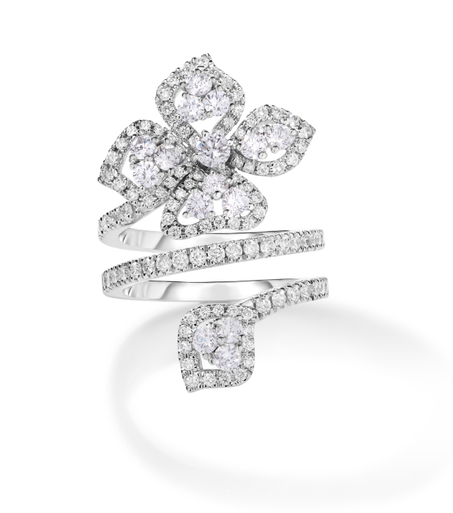 18k White Gold Diamond Classic Fiore Couture Wrap Ring by Roberto Coin Main image