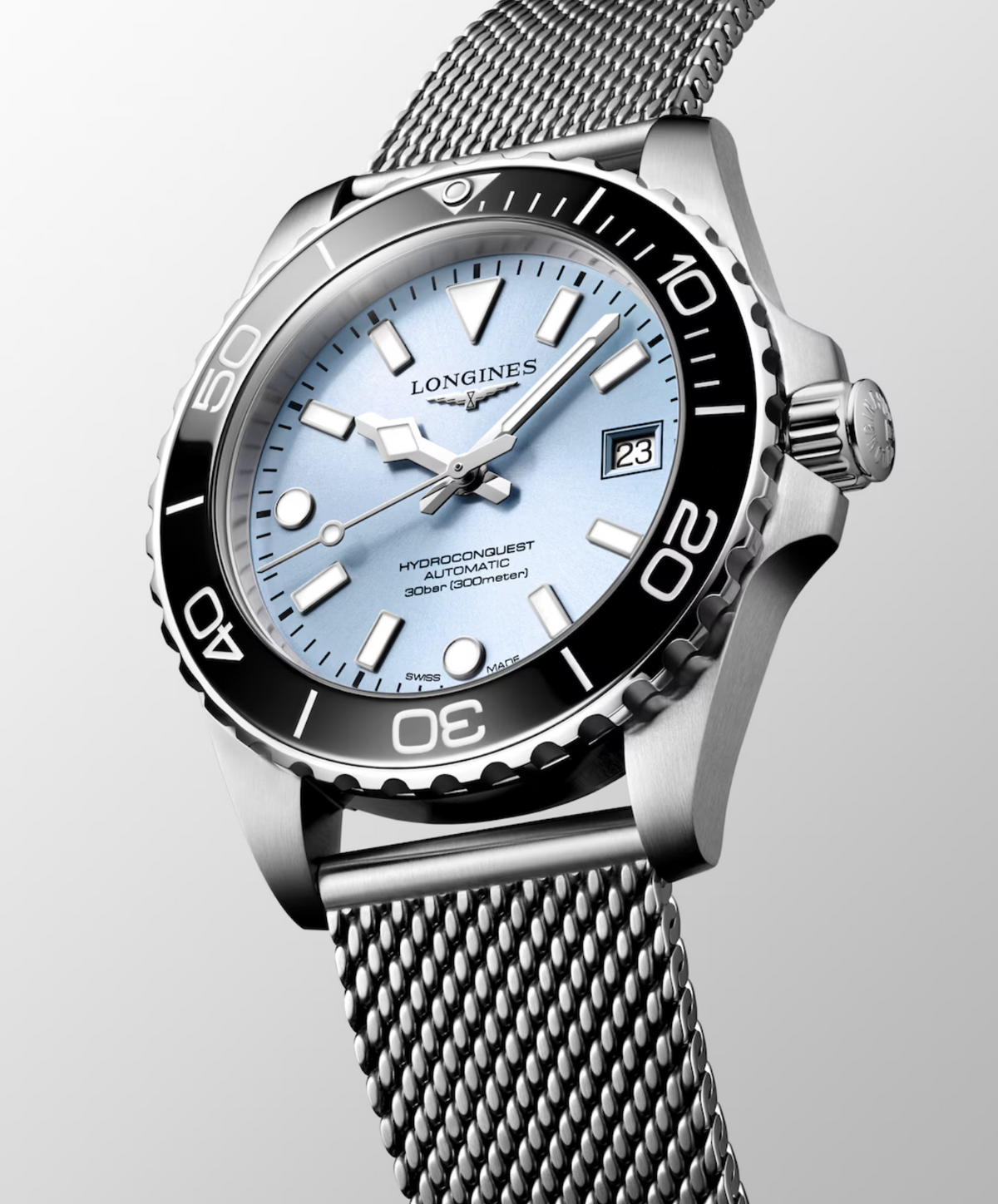 Longines HydroConquest 39mm Watch with Frosted Blue Dial
