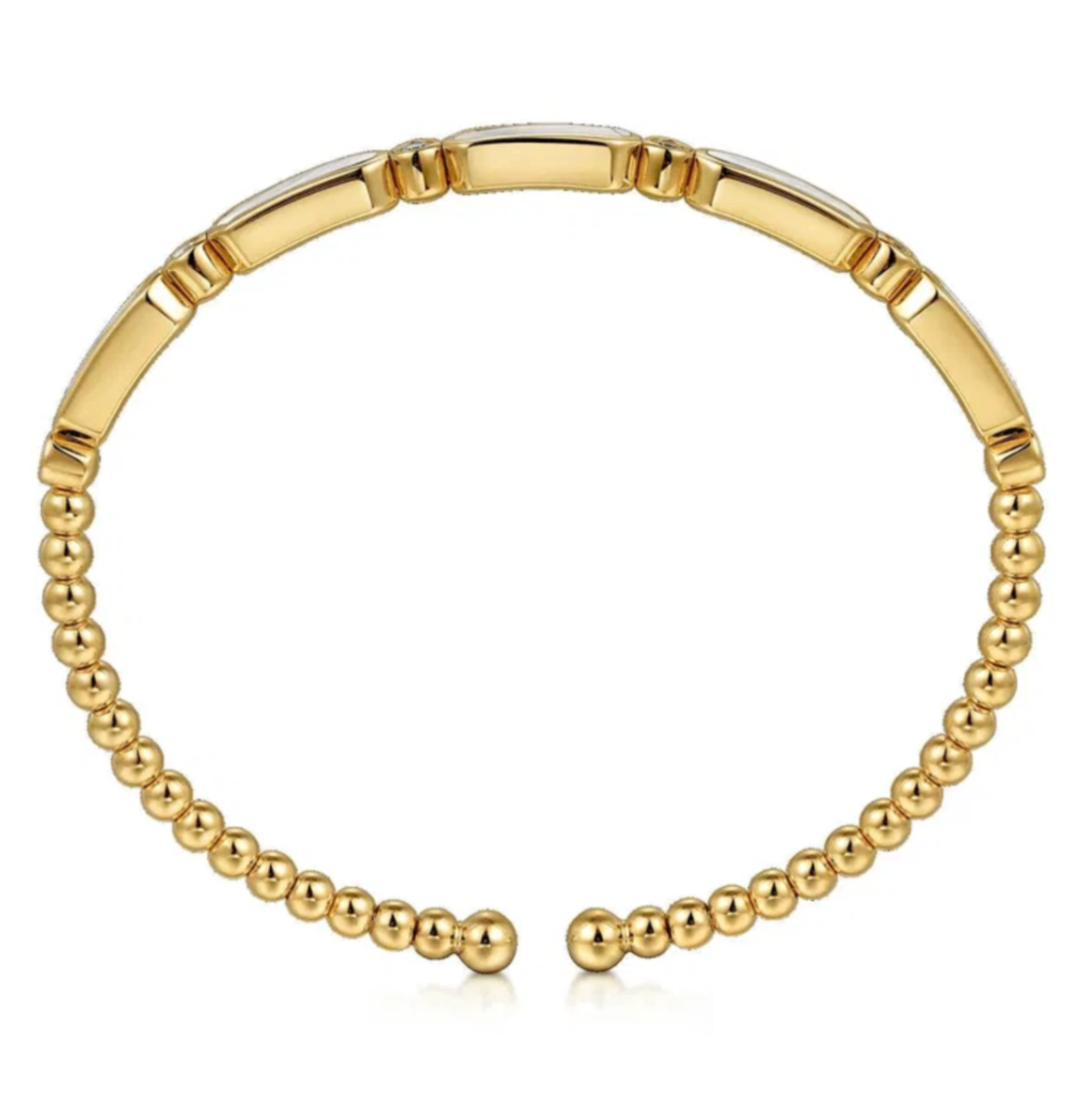 14K Yellow Gold Diamond & Mother of Pearl Bujukan Bangle by Gabriel NY Secondary image