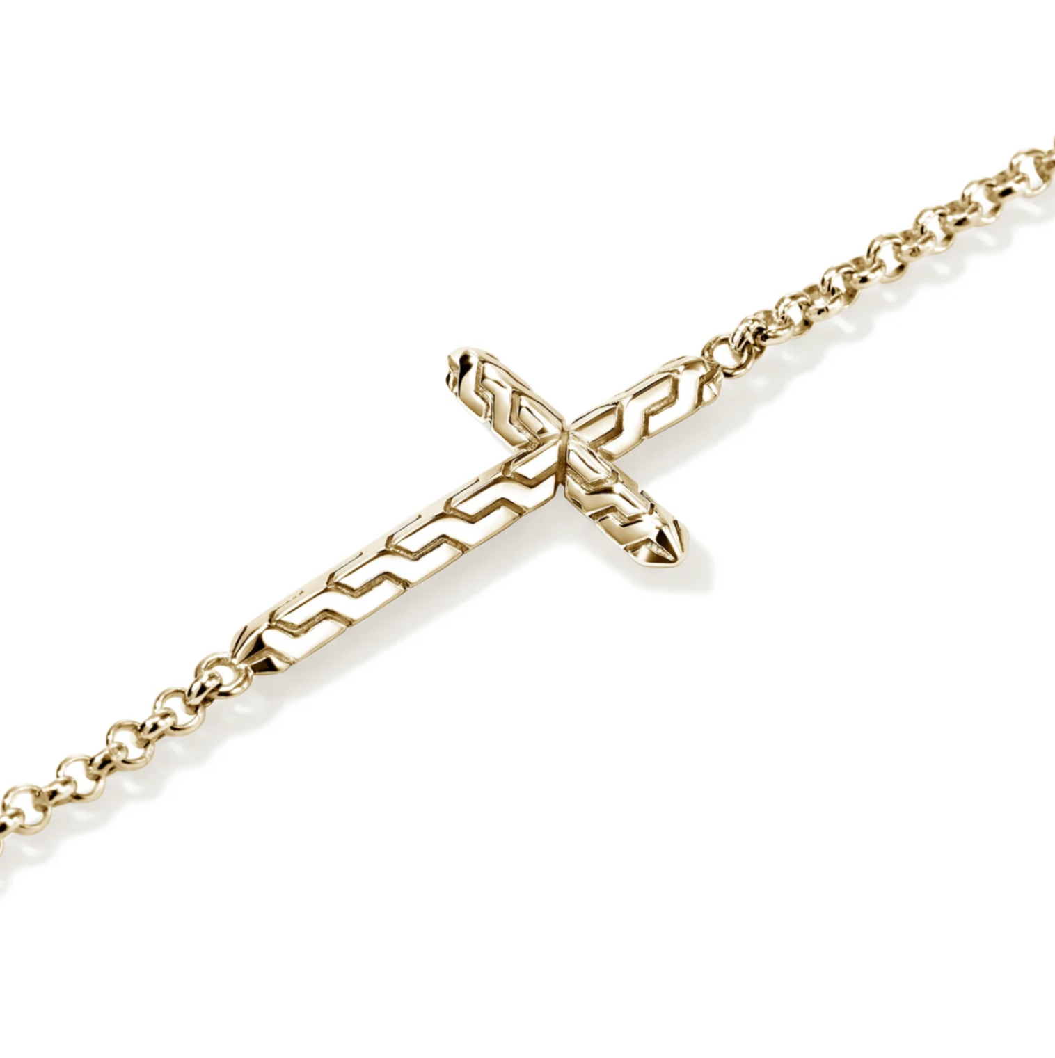 14K Yellow Gold Essentials Spiritual Cross Bracelet by John Hardy