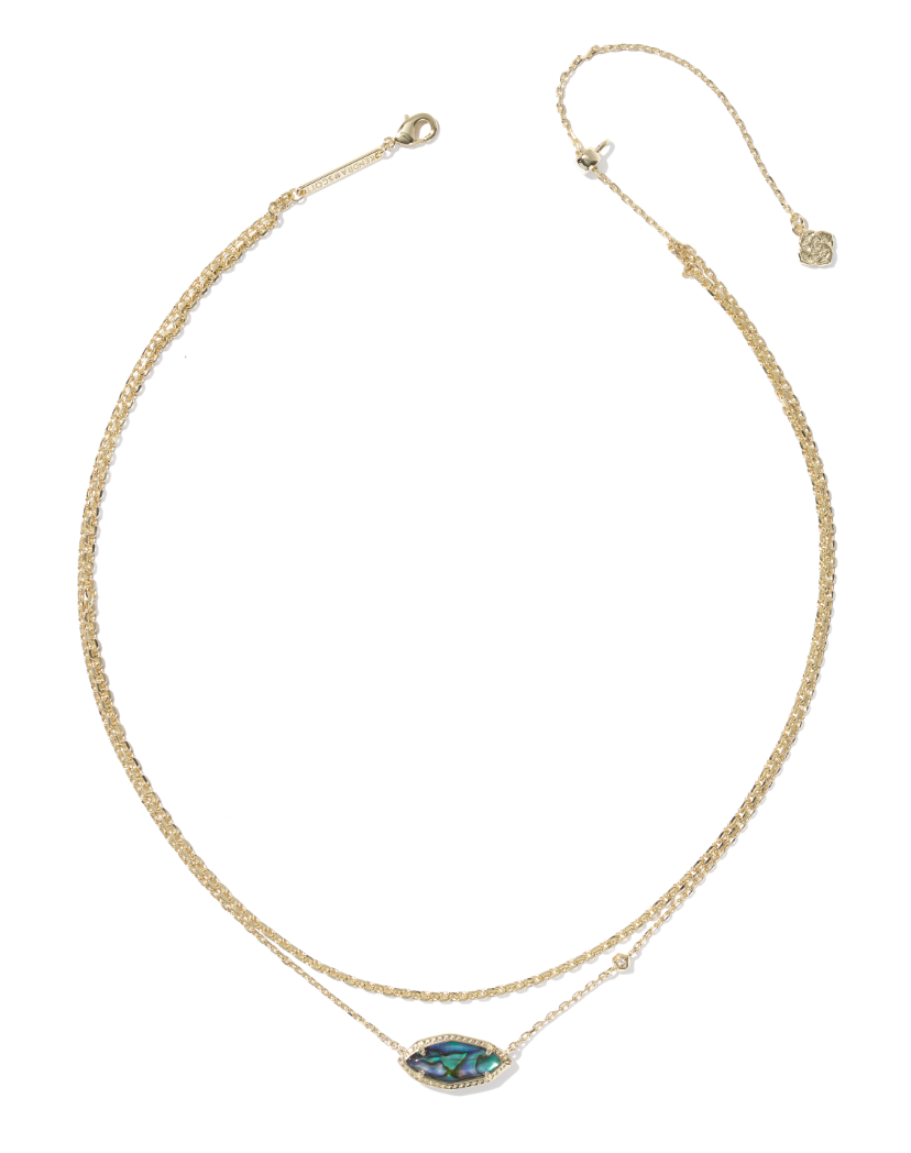 Gold Plated Ophelia Multi Strand Necklace in Abalone Shell by Kendra Scott Secondary image