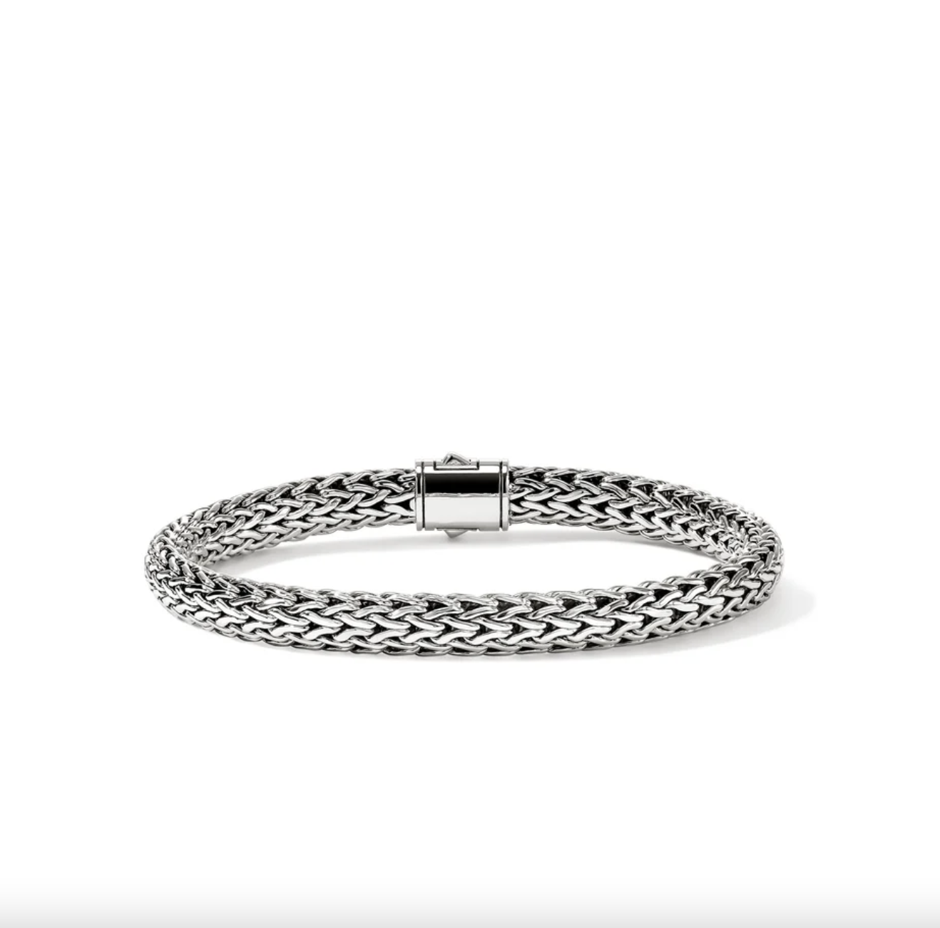 Sterling Silver Icon 6.5mm Bracelet with Treated Black Sapphire Clasp by John Hardy