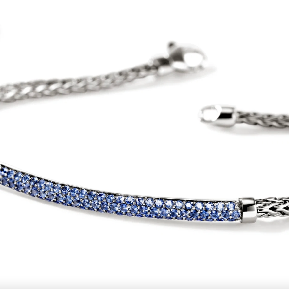 Sterling Silver Essential Pave Blue Sapphire Bar Bracelet by John Hardy
