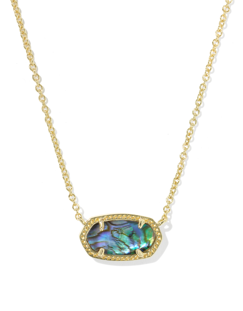 Gold Plated Elisa Necklace in Abalone Shell by Kendra Scott