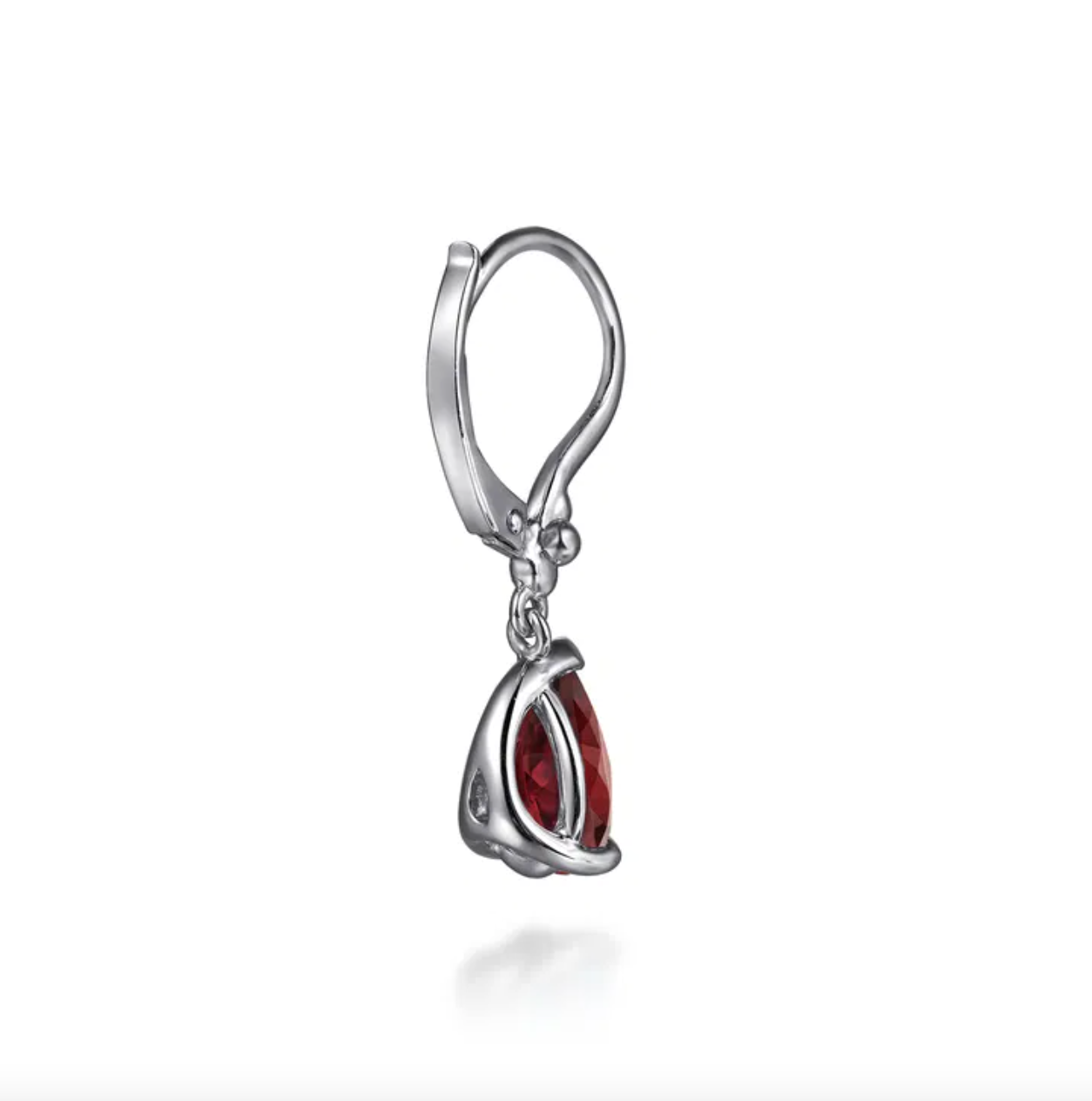 Sterling Silver Bujukan Garnet Drop Earrings by Gabriel NY