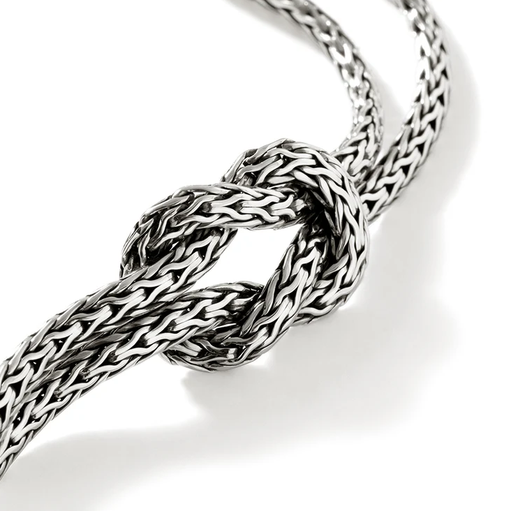 Sterling Silver Love Knot 7mm Slim Double Row Bracelet by John Hardy