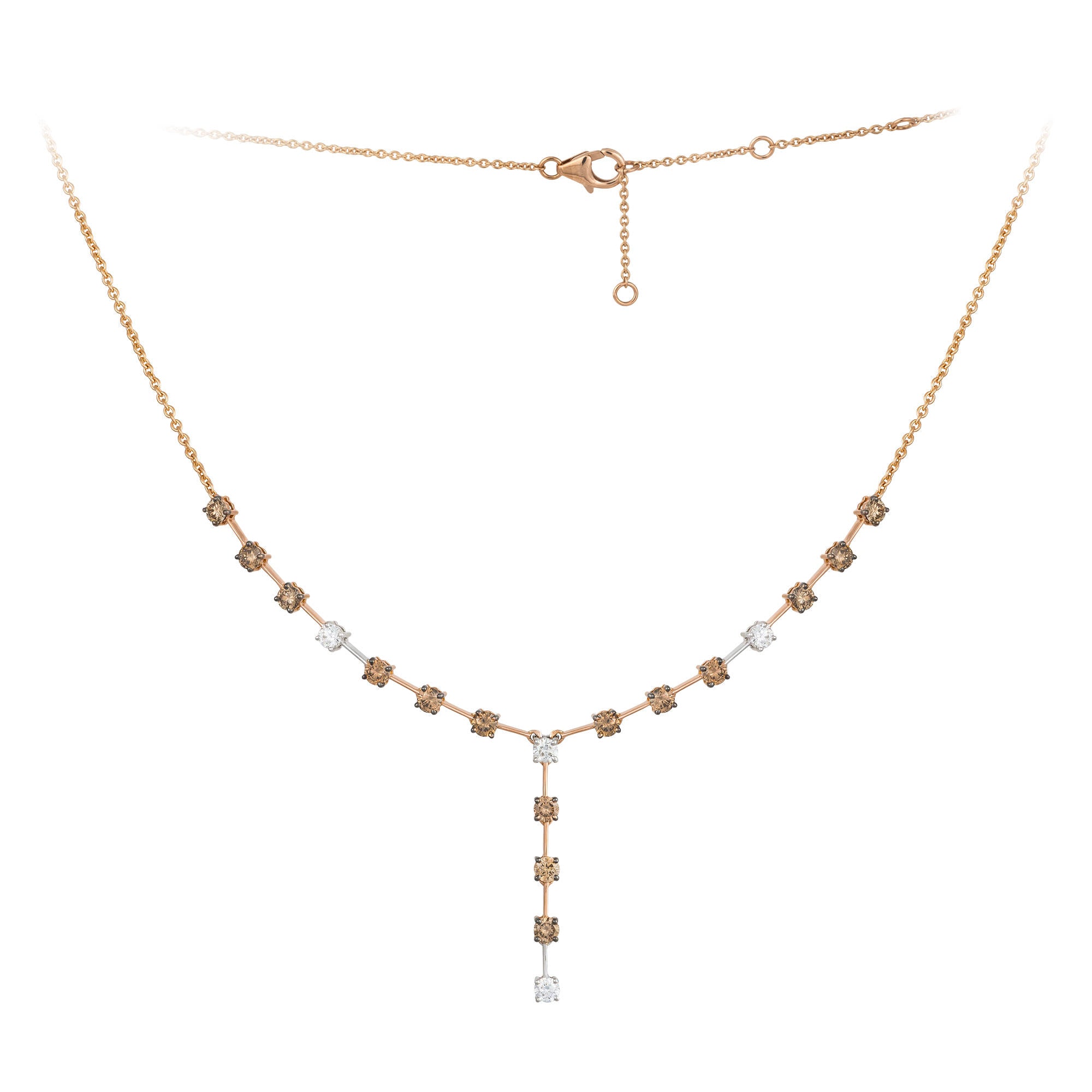 18K W/RG Desert Diamond Y-Shape Necklace Main image