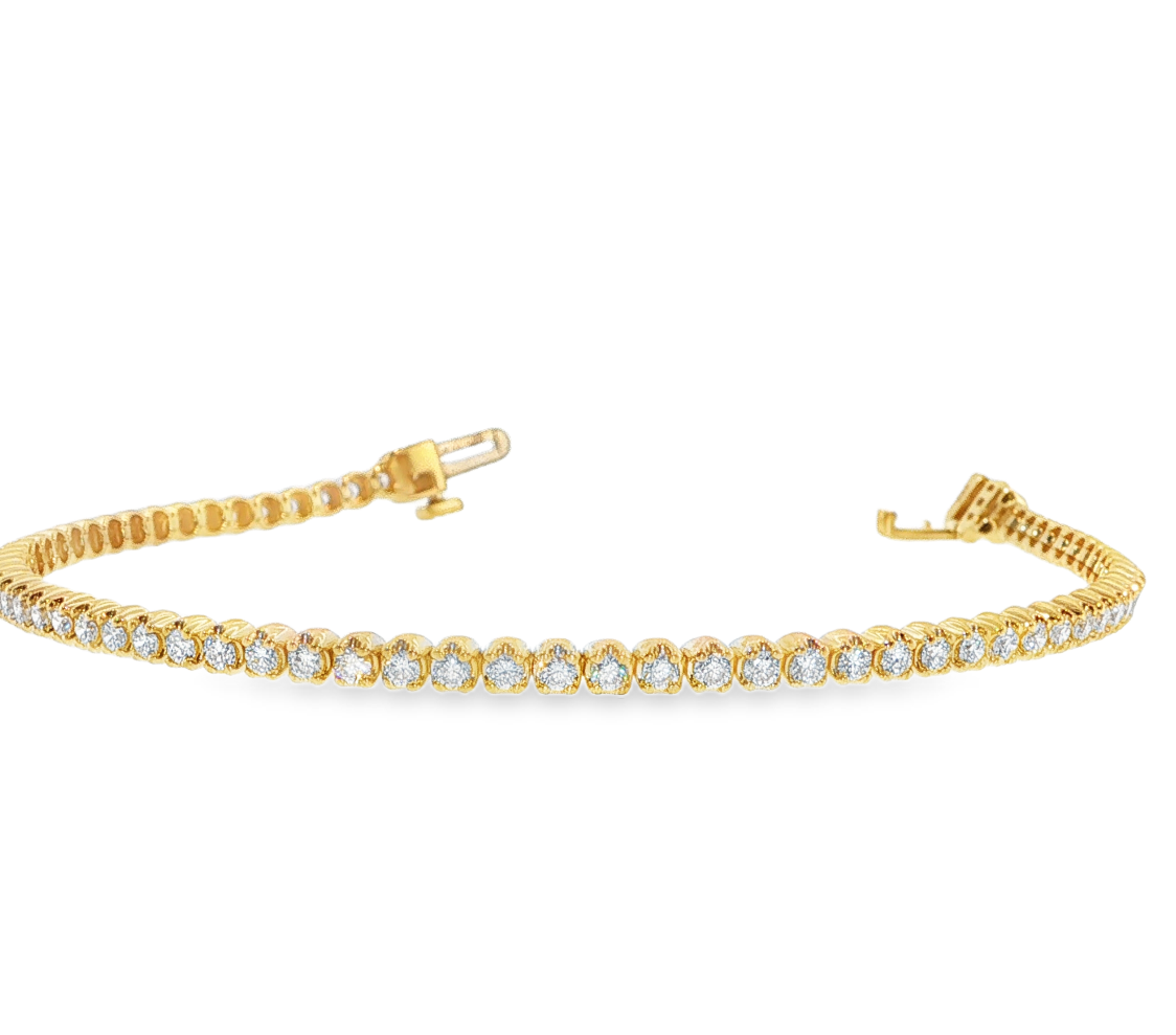 14K Yellow Gold 2cttw Diamond Tennis Bracelet