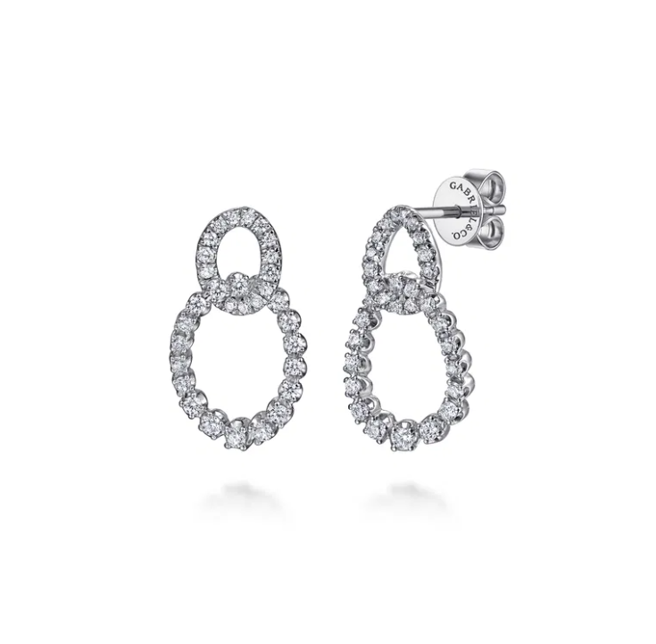 14K WG Diamond Link Drop Earrings by Gabriel NY
