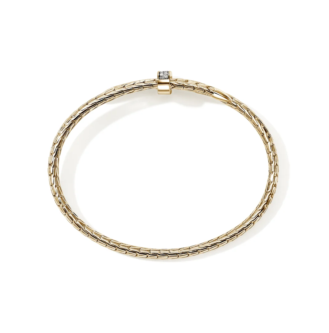 14K Yellow Gold Spear Flex Diamond Bangle by John Hardy