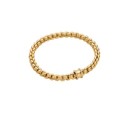 18K YG Eka Diamond & Polished Rondel Station Flex'It Bracelet by FOPE Main image