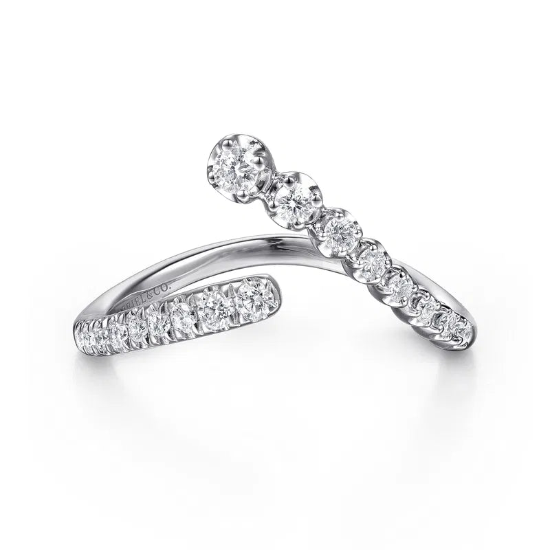 14K WG Diamond Bypass Ring by Gabriel NY