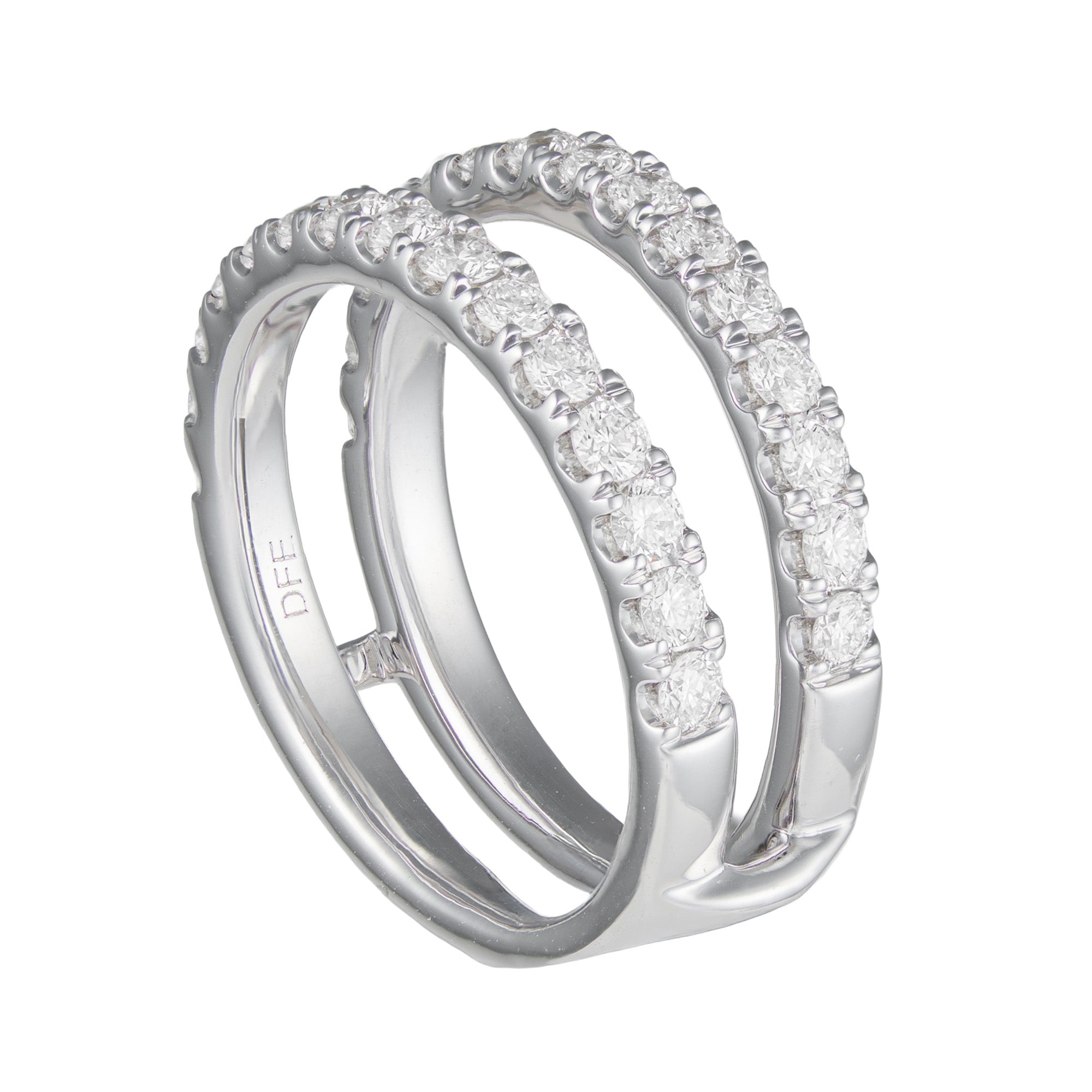 14K White Gold 1cttw Diamond Ring Guard Band by Diamonds Forever