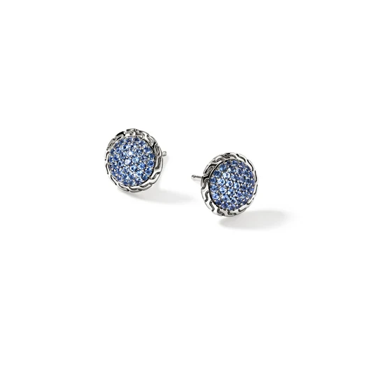 Sterling Silver Essentials Pave Blue Sapphire Studs by John Hardy Main image
