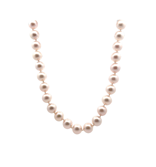 14K YG 8.5x9mm Japanese Akoya Cultured Pearl Strand Necklace