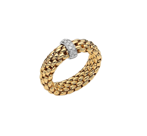 18K YG Vendome 1/10cttw Diamond Flex'It Ring by FOPE Secondary image