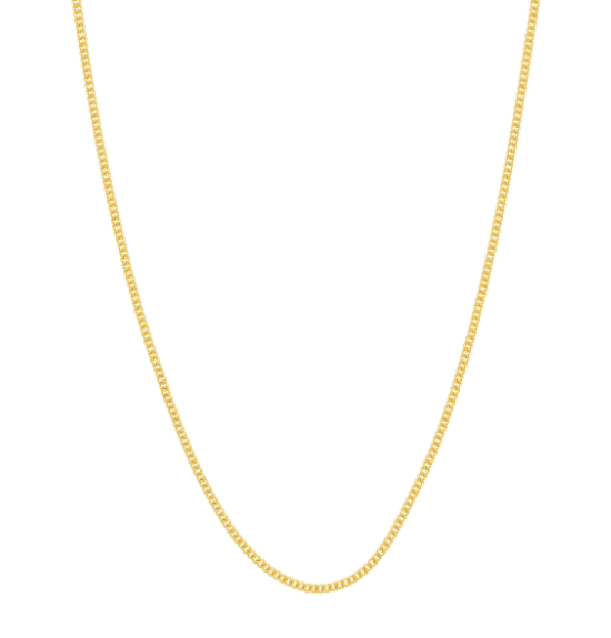 1.05mm 14k Yg Curb Chain w/ Lobster Clasp