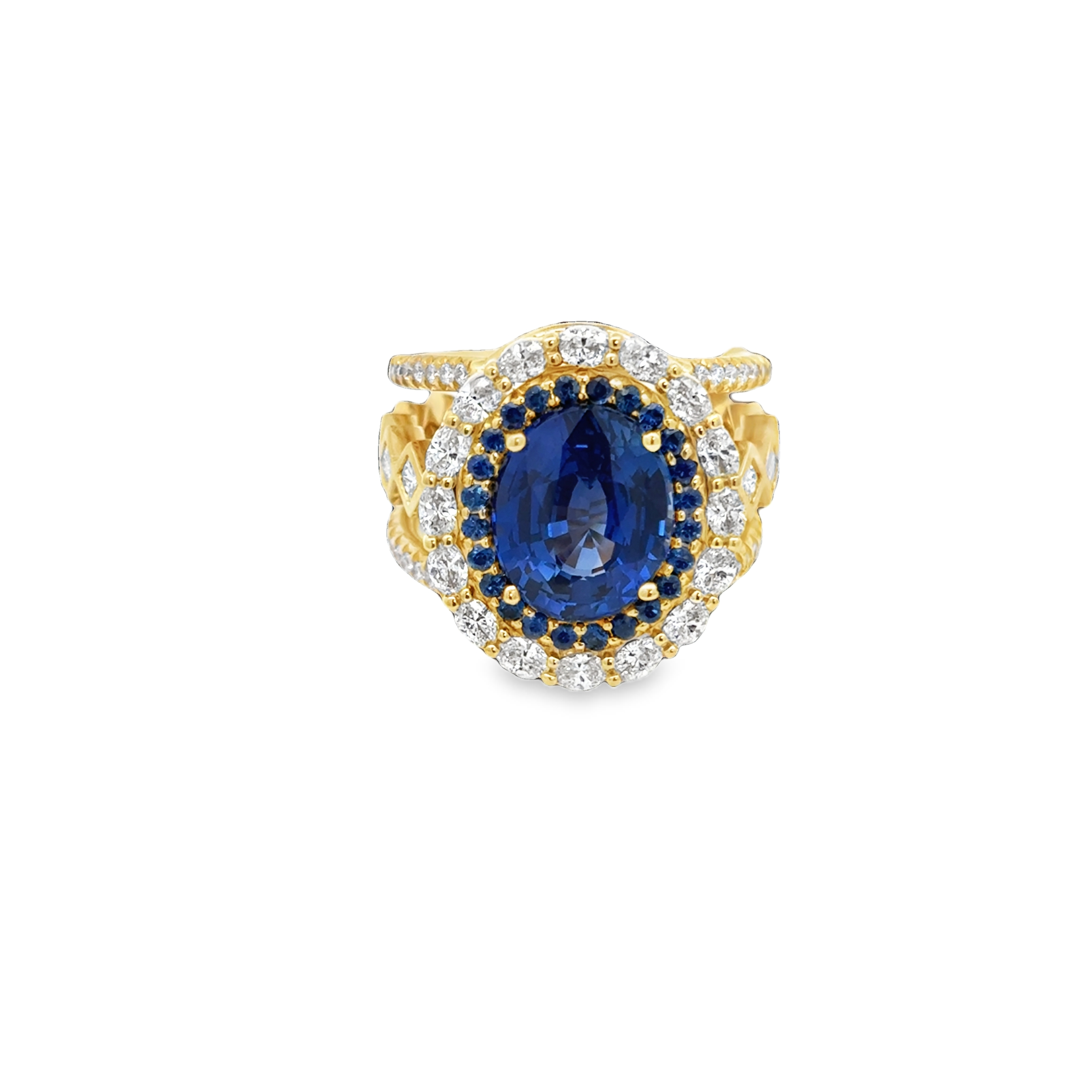 18K YG 5.8ct Blue Sapphire Julia Ring by Erica Courtney Secondary image