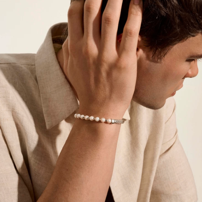 Sterling Silver & Freshwater Pearl 5mm Essentials Bracelet by John Hardy