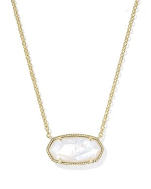 Gold Plated Elisa Statement Pendant in Ivory MOP by Kendra Scott