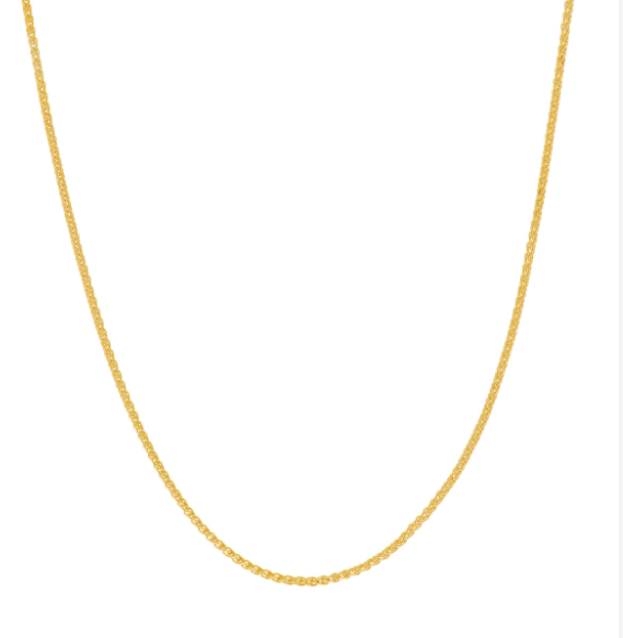 16" 14k Yg 0.85mm Rnd Wheat Chain w/ Lobster Clasp