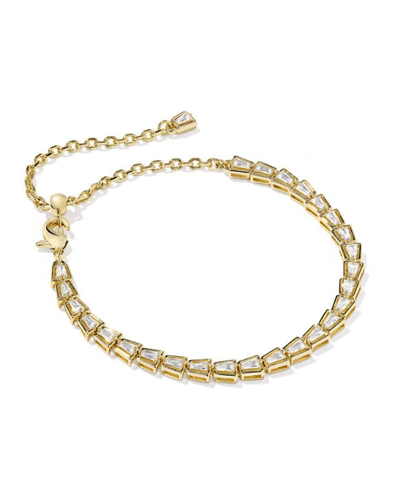 Gold Plated Bella Tennis Bracelet in White CZ by Kendra Scott Main image