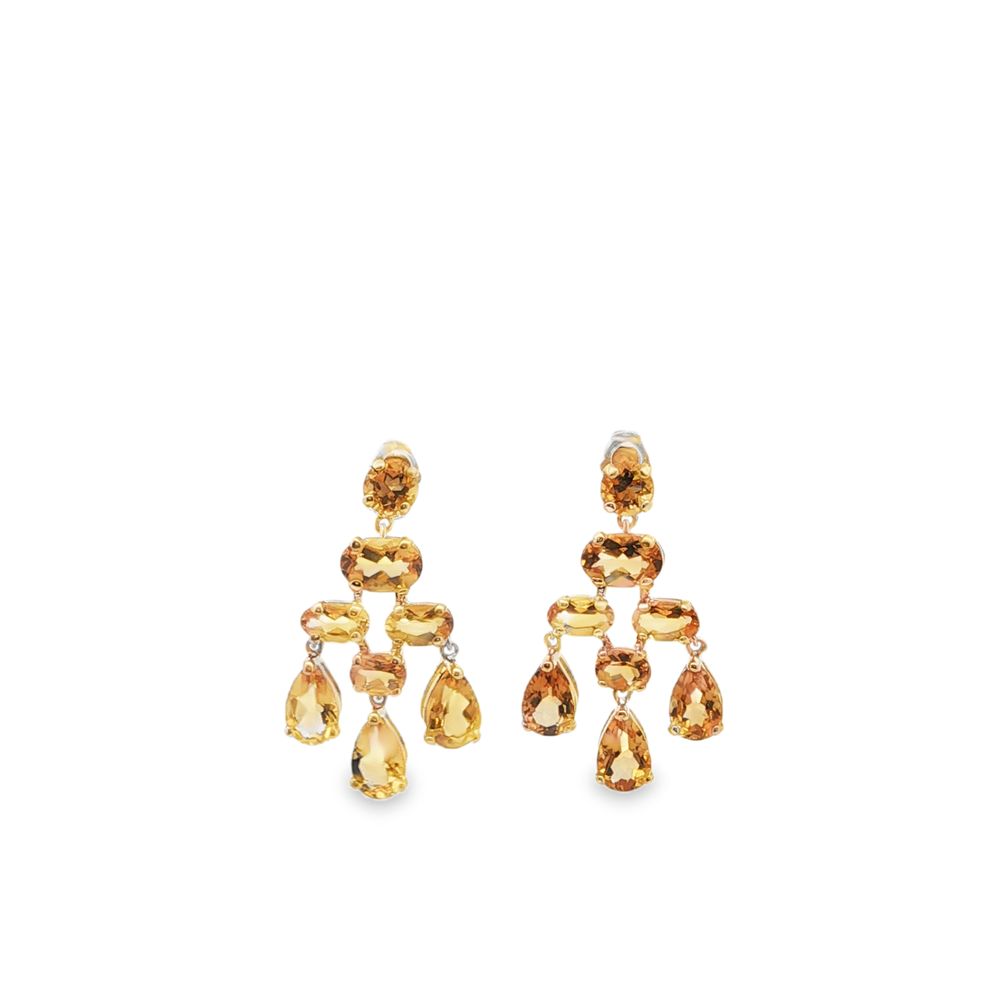 14K YG Citrine Chandelier Earrings  *Estate Item Sold as is, Final Sale* Main image