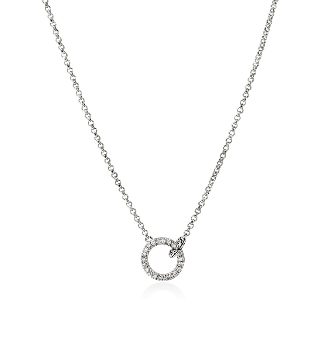 Sterling Silver Essentials Diamond Interlocking Link Pendant Necklace by John Hardy Main image
