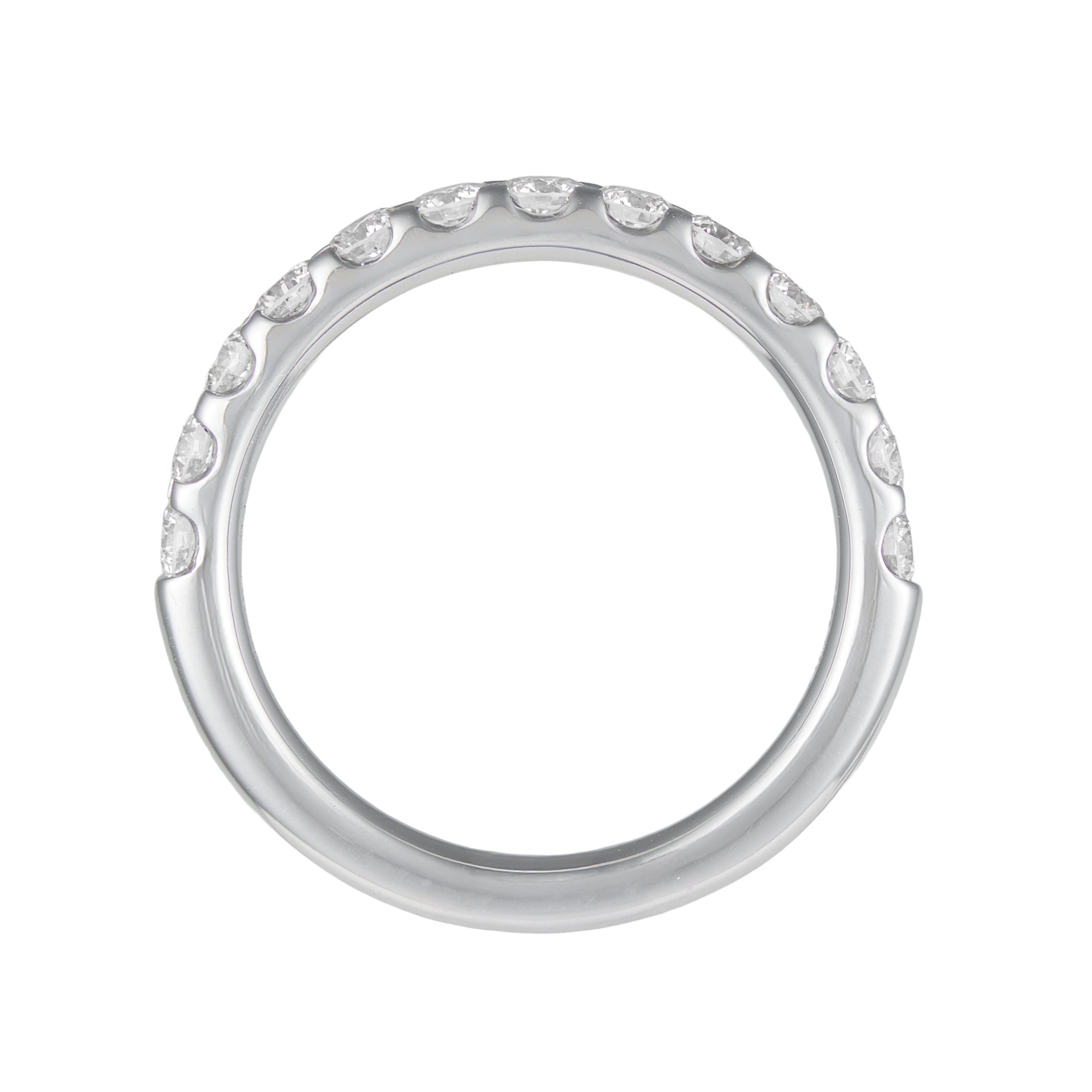 14K White Gold .84cttw Dia U-Prong Wedding Band by Joshua J13